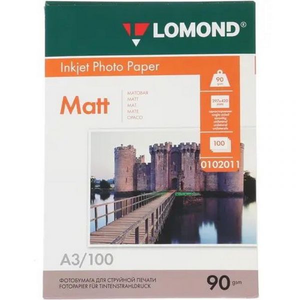 Бумага Lomond 102011 A3 90 г/м2 100 л. покрытие матовое белый