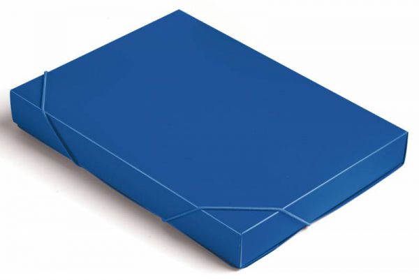 Папка-короб на резинке Бюрократ BA40/07blue А4 пластик 0.7мм корешок 40мм синий